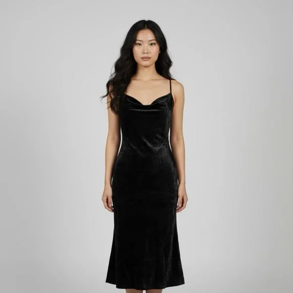 Elegant Black Satin Dress - Picture 1 of 14